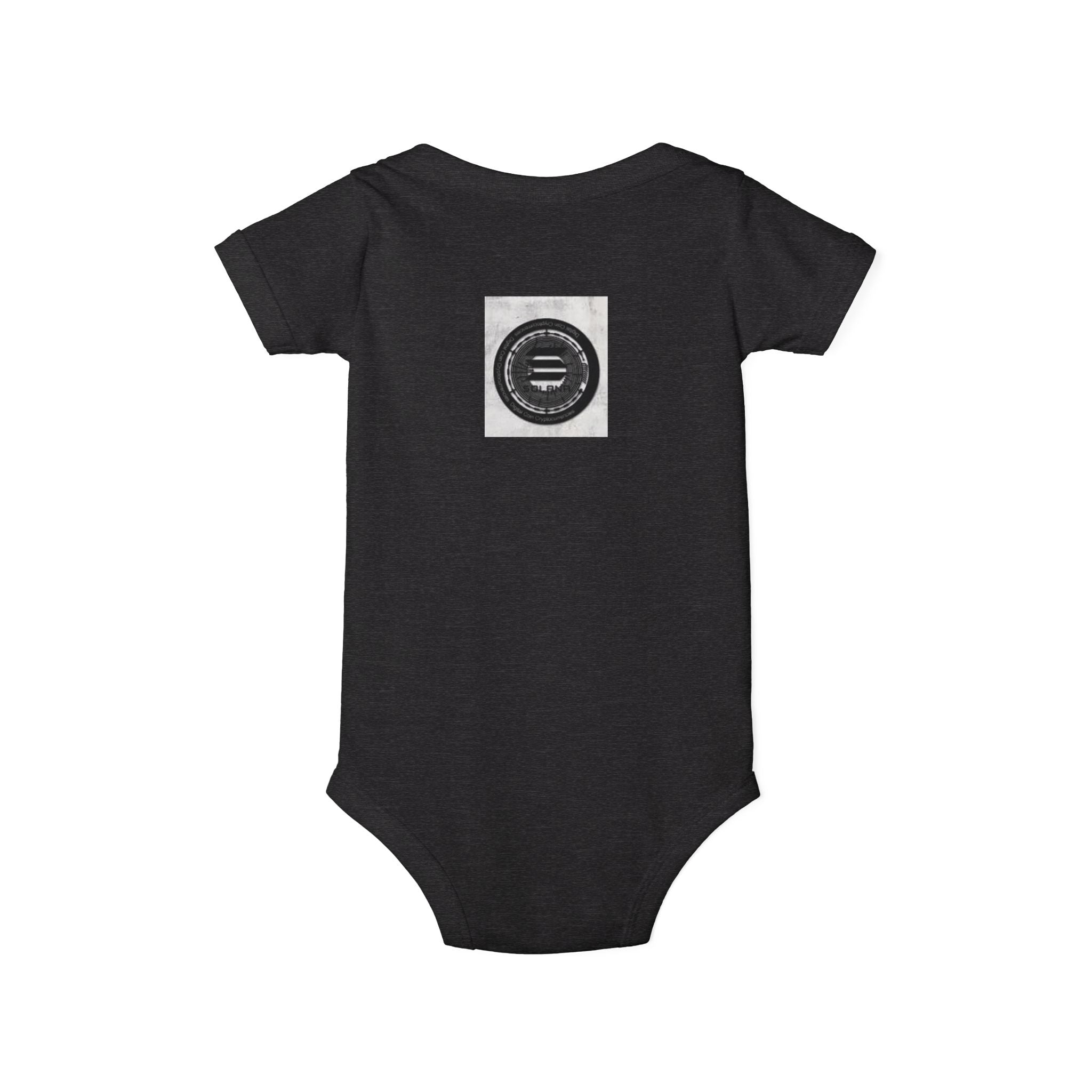Solana Cryptocurrency Infant One Piece | Monochrome Badge Design