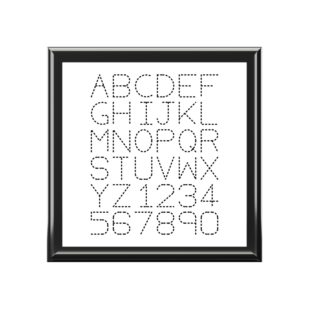 Dot Alphabet Monogram Jewelry Box | Modern Letter Grid Design