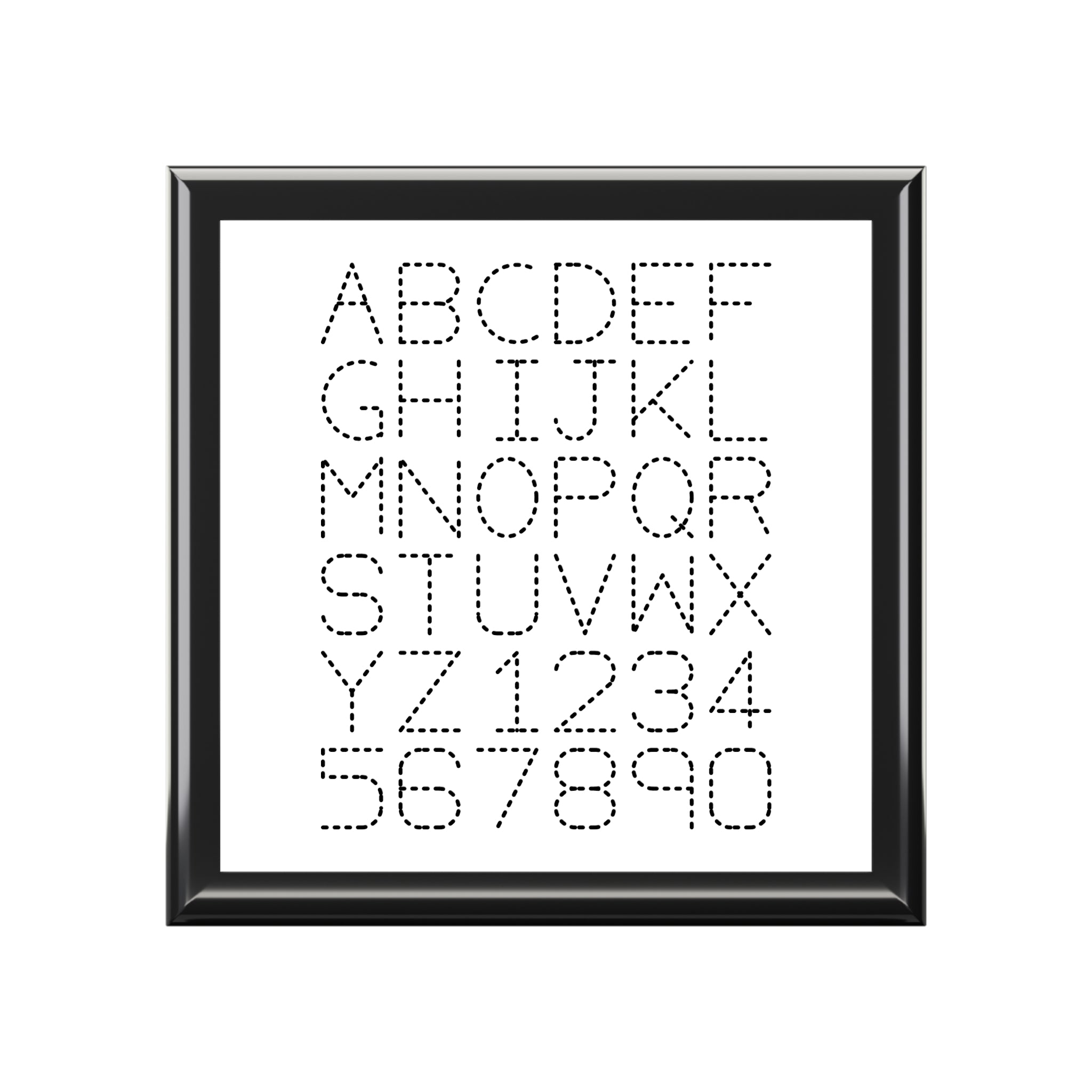 Dot Alphabet Monogram Jewelry Box | Modern Letter Grid Design