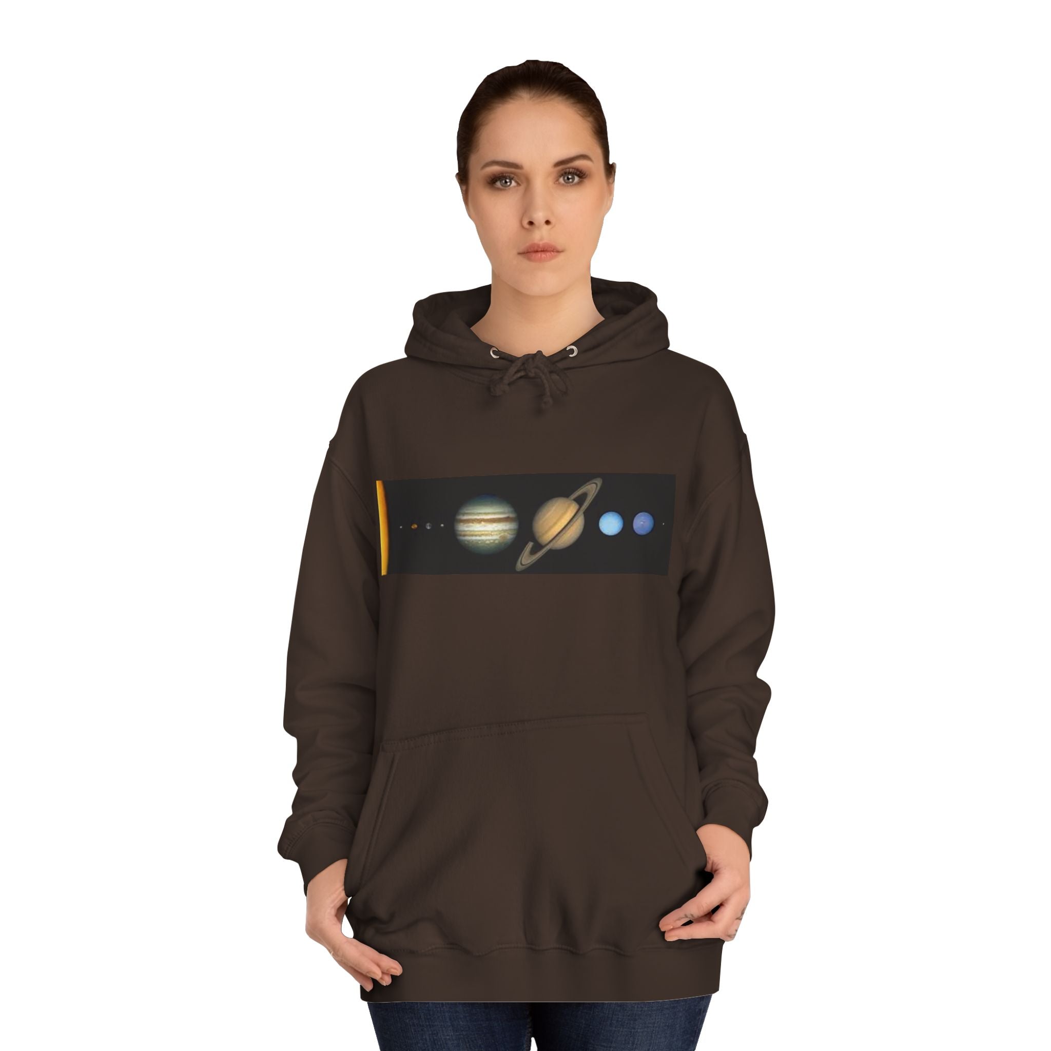 Solar System Planets Hoodie | Saturn Jupiter Earth Mars Nebula Design