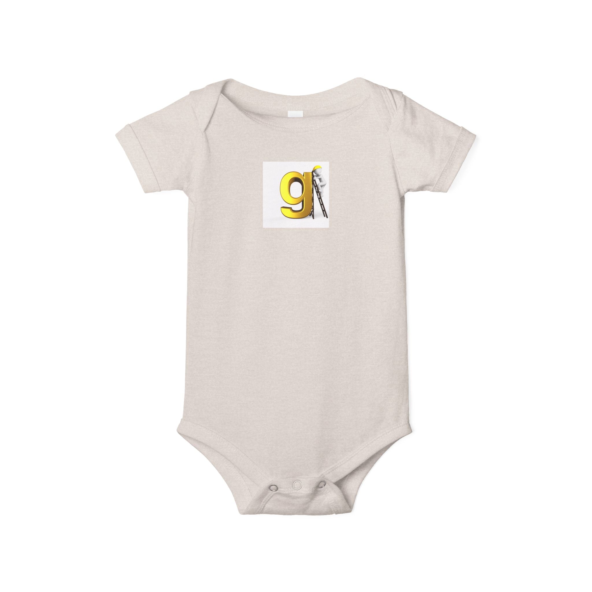 Body pour bébé lettre G jaune avec motif travailleur | Body pour bébé, initiale de l'alphabet