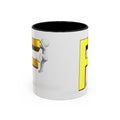 Gold Letter F with Climbing Figure Mug | Accent Coffee Mug 11oz 15oz