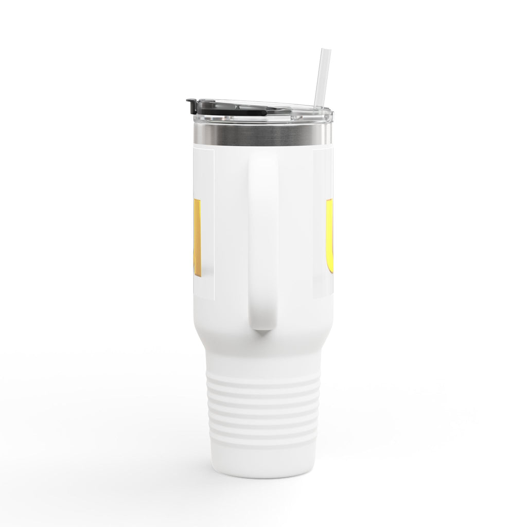 3D Gold Letter U with Figure Insulated Travel Mug | 40oz Tumbler