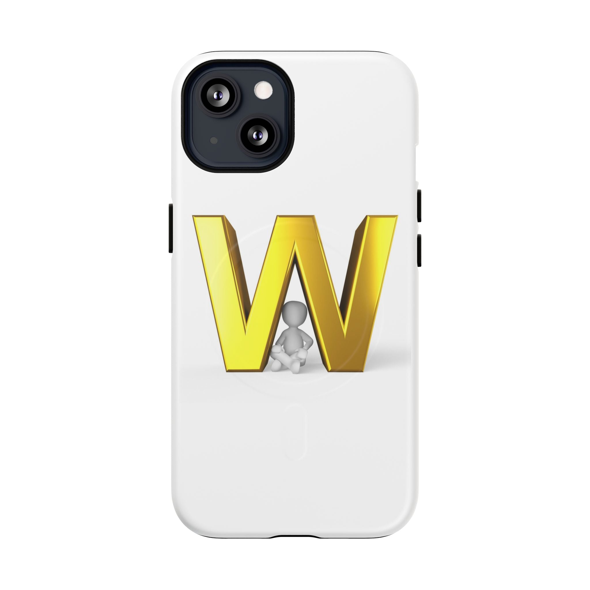 Coque de téléphone à monogramme lettre W or | Coque magnétique résistante