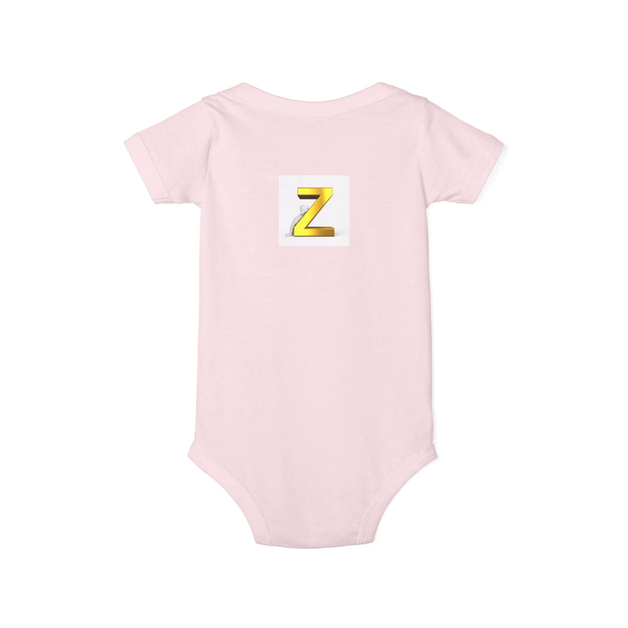Gold Letter Z Infant Onesie | Baby Monogram Bodysuit