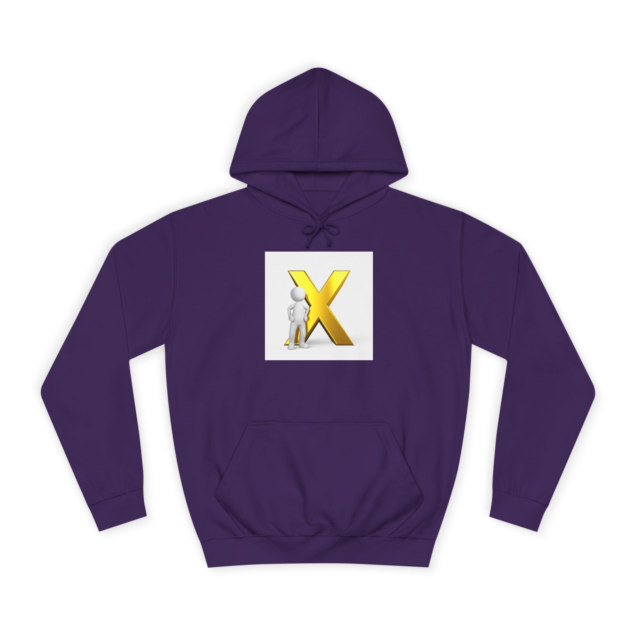 Sweat à capuche graphique lettre X dorée | Sweat à capuche Initial X avec figurine 3D