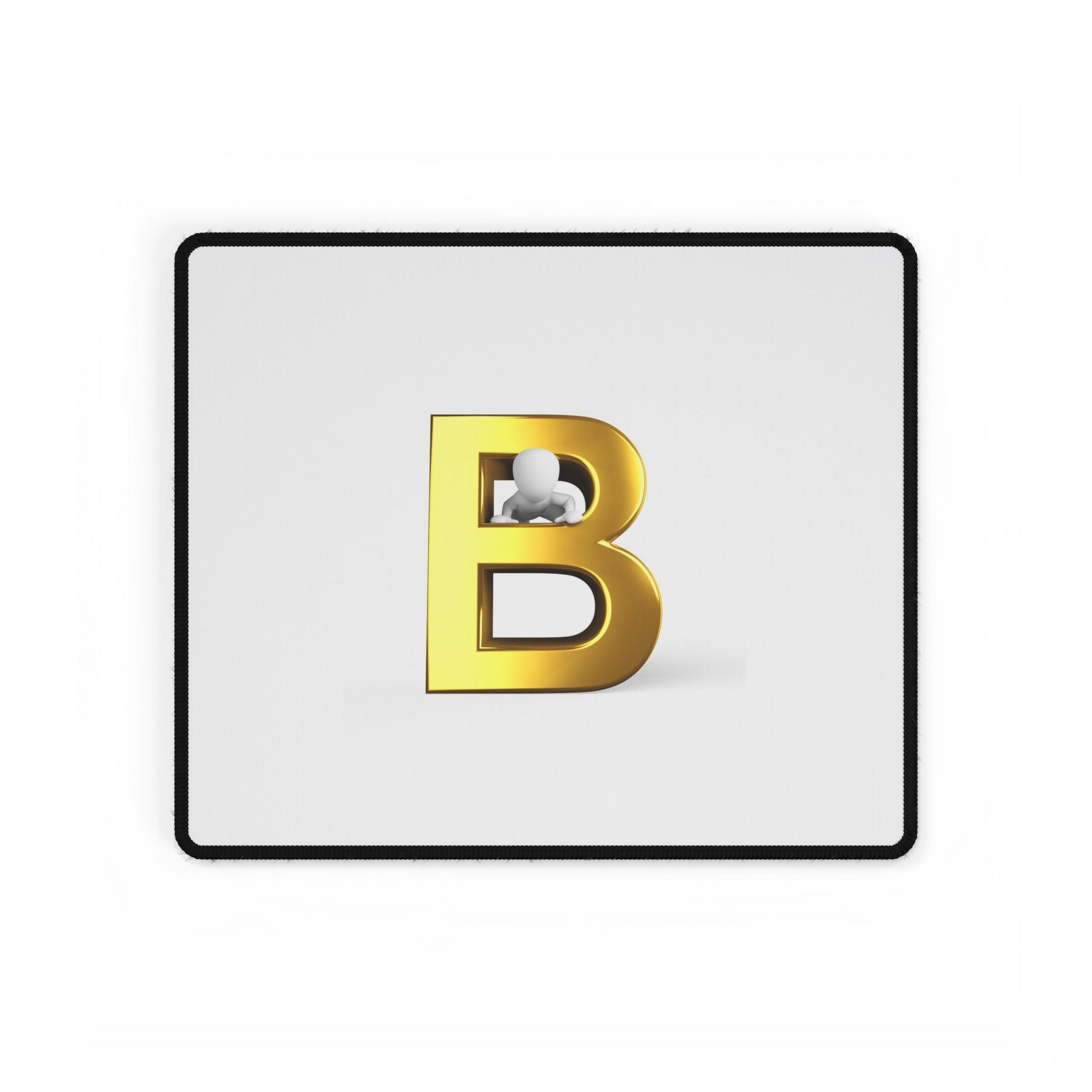 Gold Letter B Desk Mat | Large Keyboard Mouse Pad