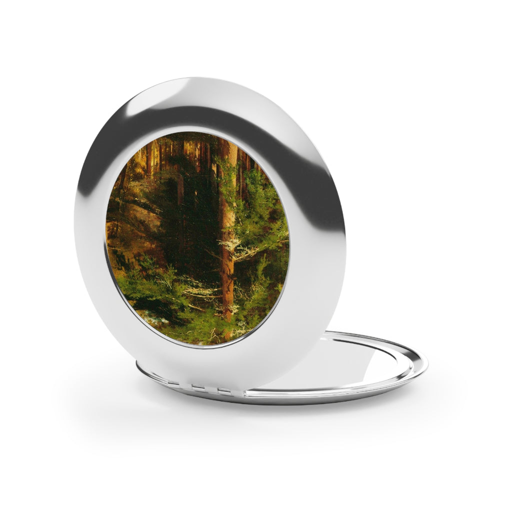 Forest Path Artwork Compact Travel Mirror | Woodland Pocket Mirror