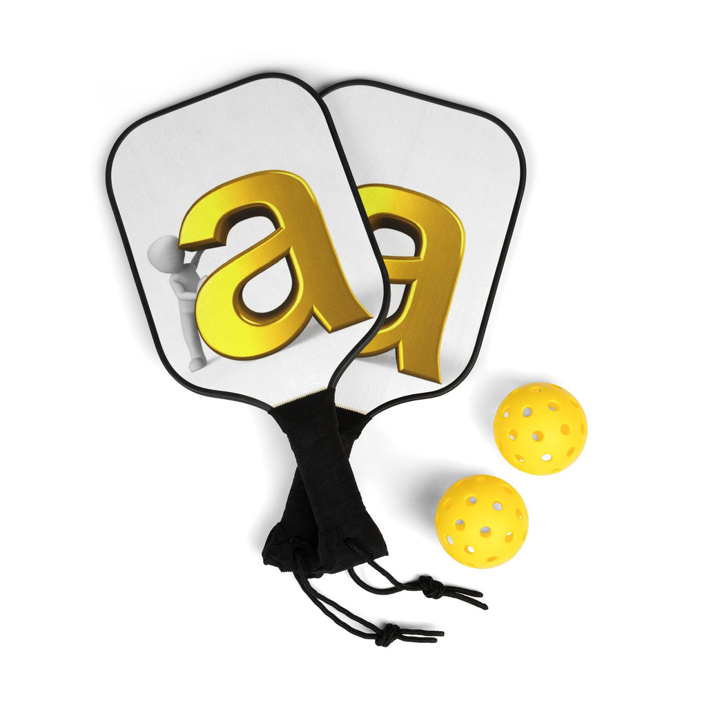 Gold Letter 'a' Pickleball Paddle