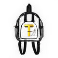 Yellow 3D Letter T Design Clear Stadium Backpack | Transparent School Bag
