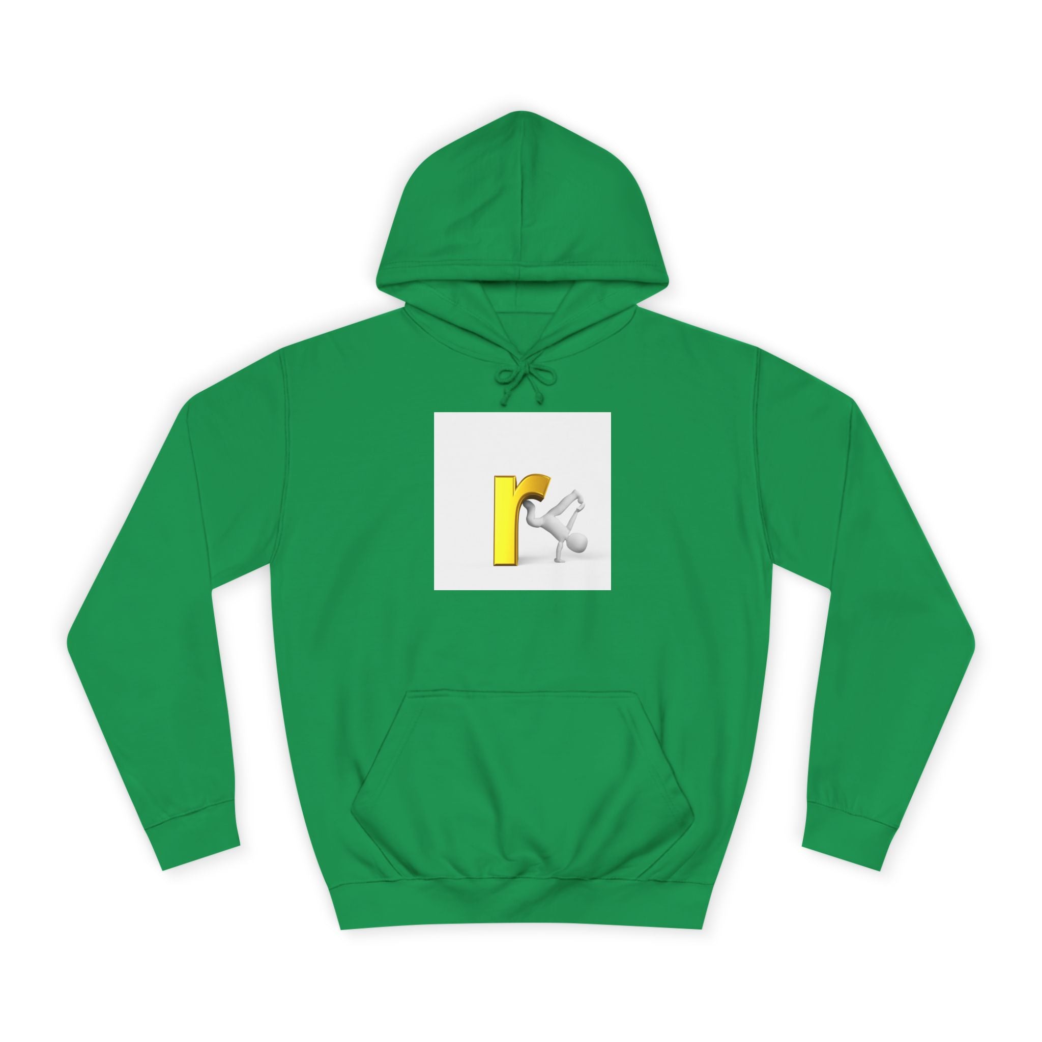 Yellow Letter R Character Hoodie | Playful Typographic Design
