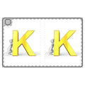 Yellow Letter K Tablet Folio Case | Monogram Initial K Phonebook Style