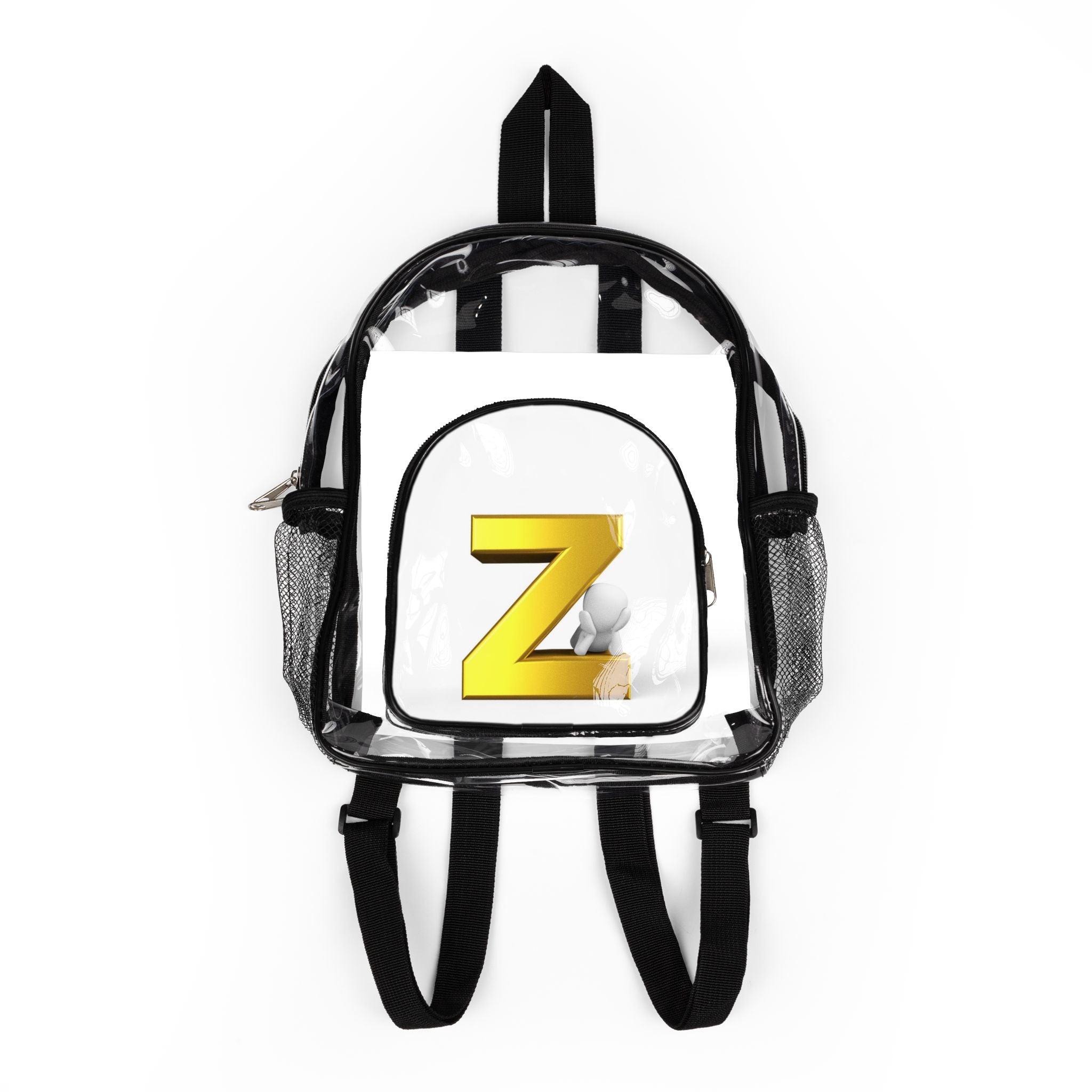 Yellow 3D Z Letter Clear Stadium Backpack | Clear School Bag