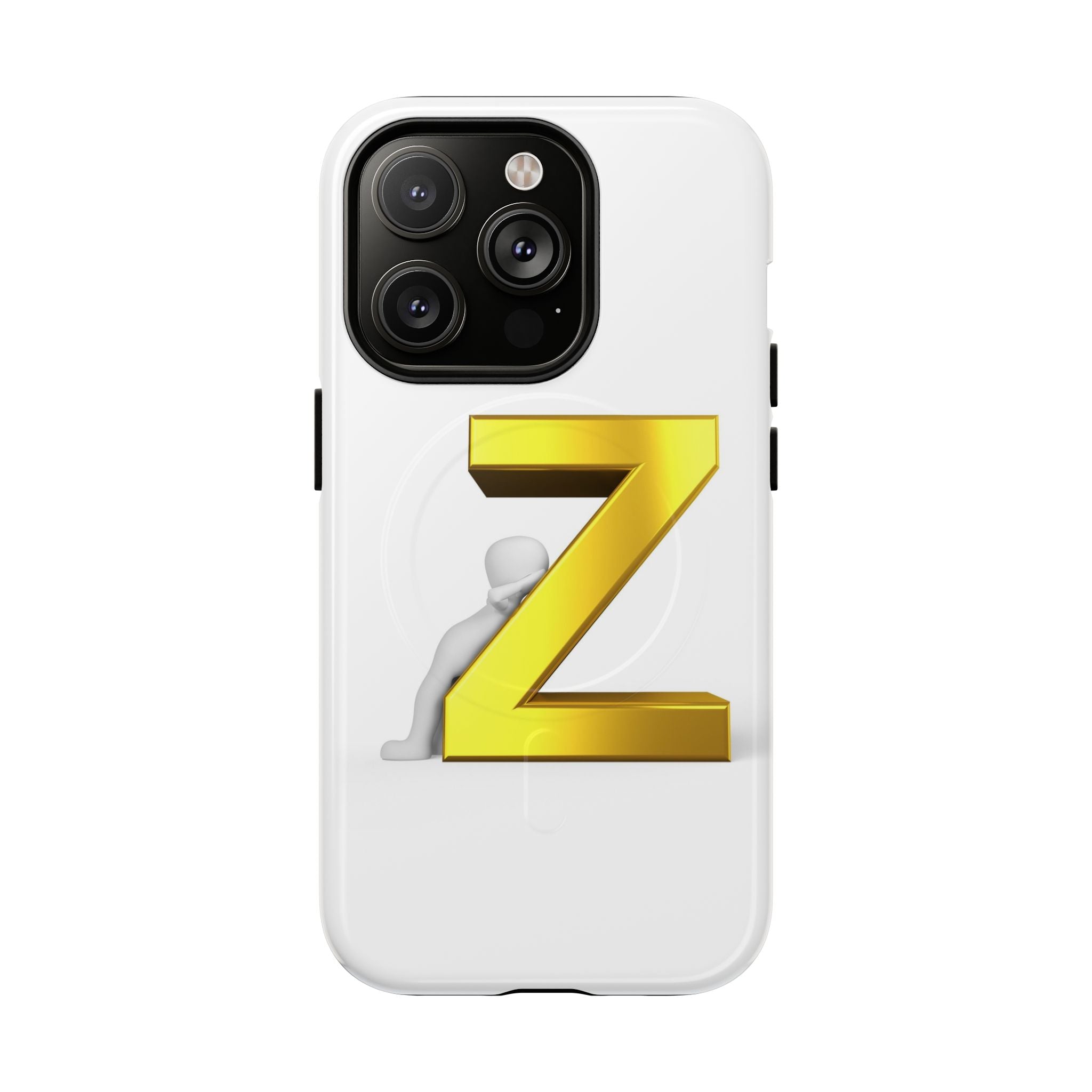 Coque de téléphone 3D Lettre Z Dorée | Coque magnétique robuste