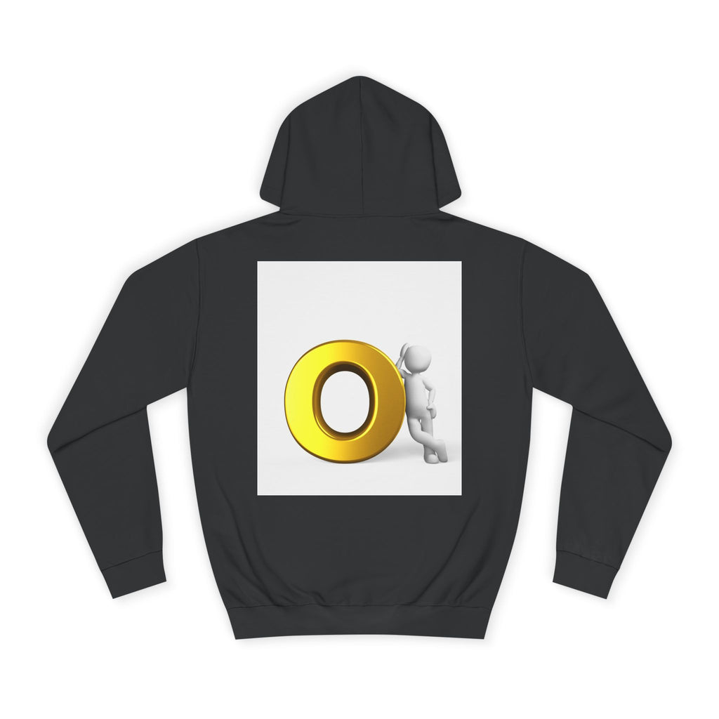Gold O Letter with 3D Figure Hoodie | Monogram O Sweatshirt