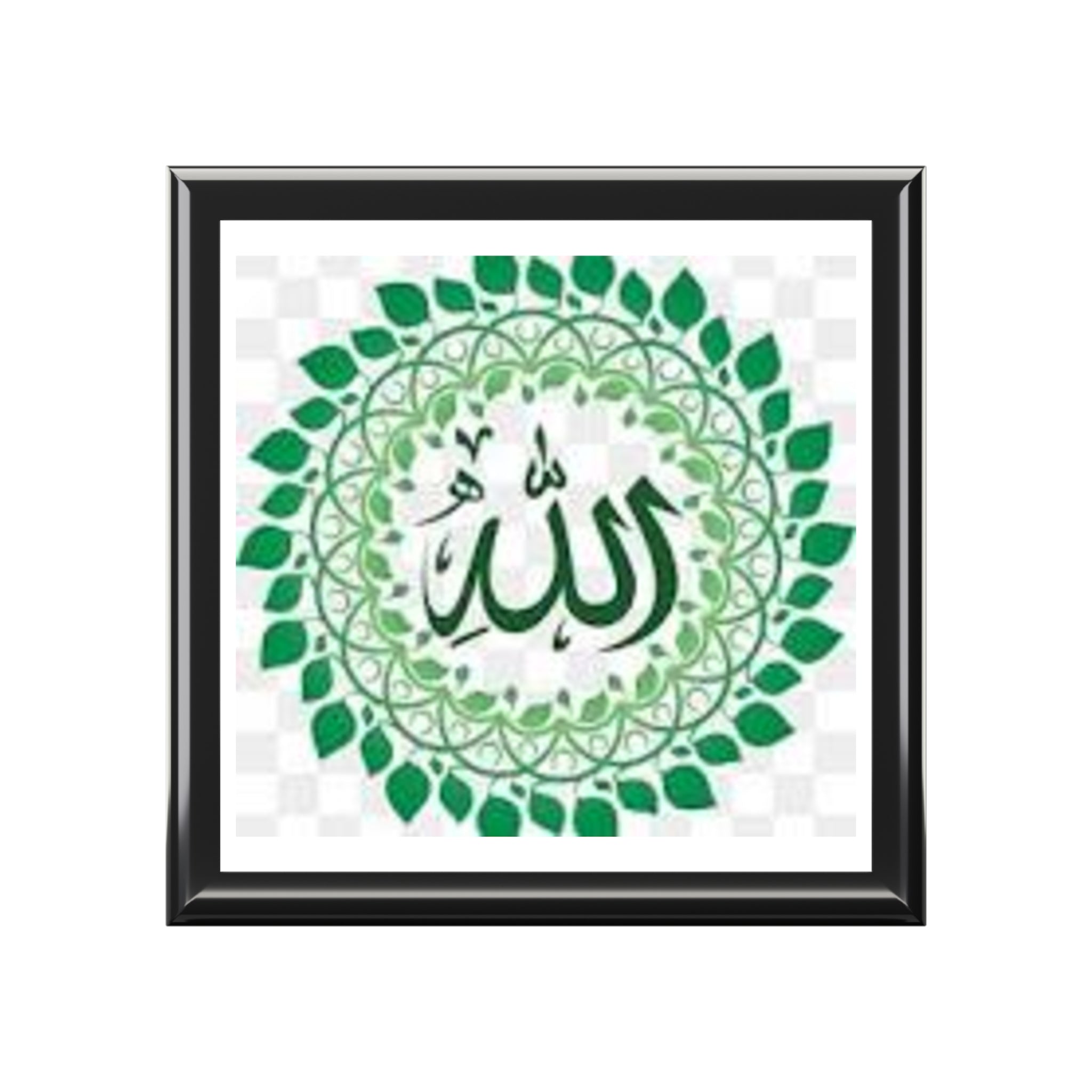 Allah Calligraphy Jewelry Box | Islamic Leaf Mandala Trinket Box