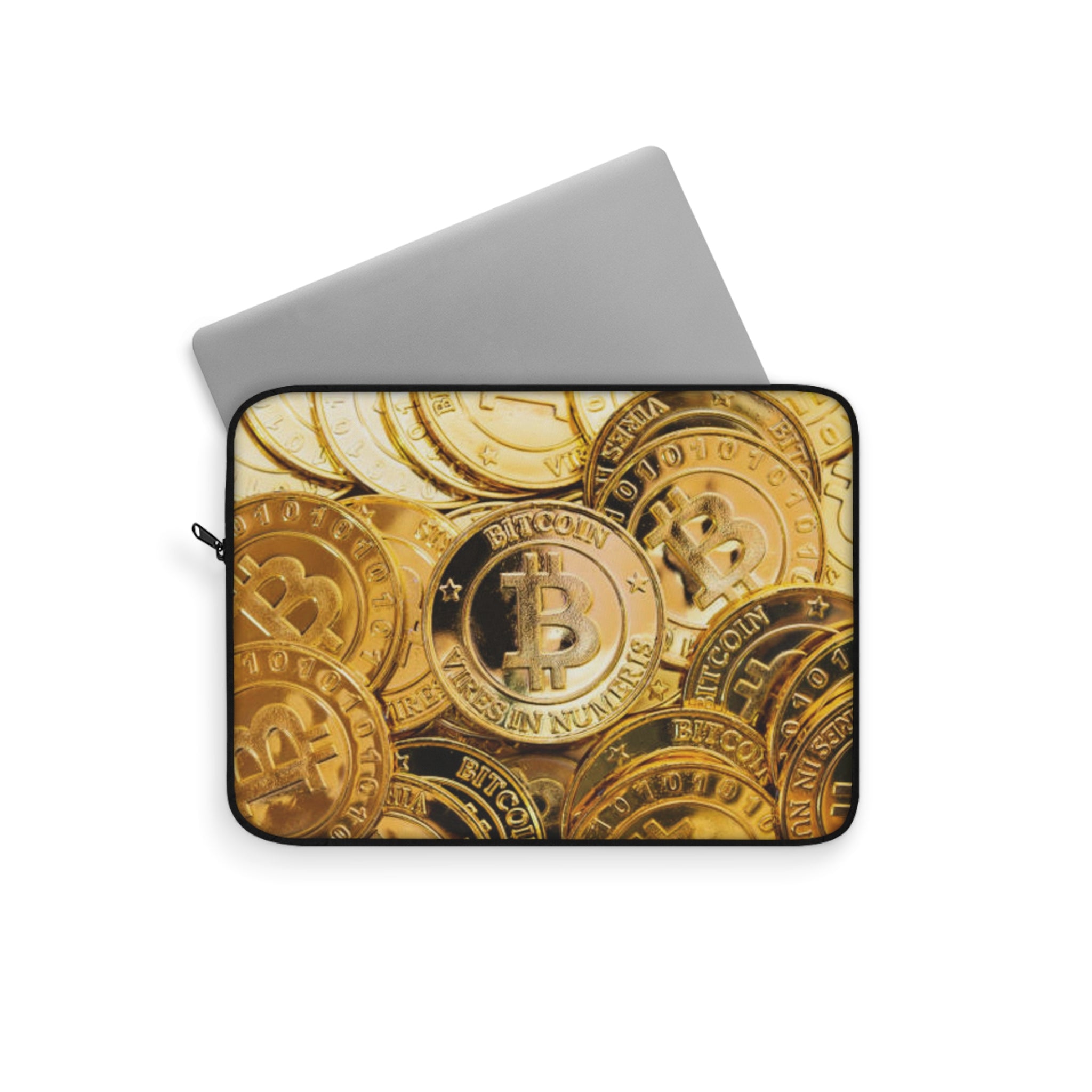 Bitcoin Coin Pattern Laptop Sleeve | Cryptocurrency Crypto Cash Design