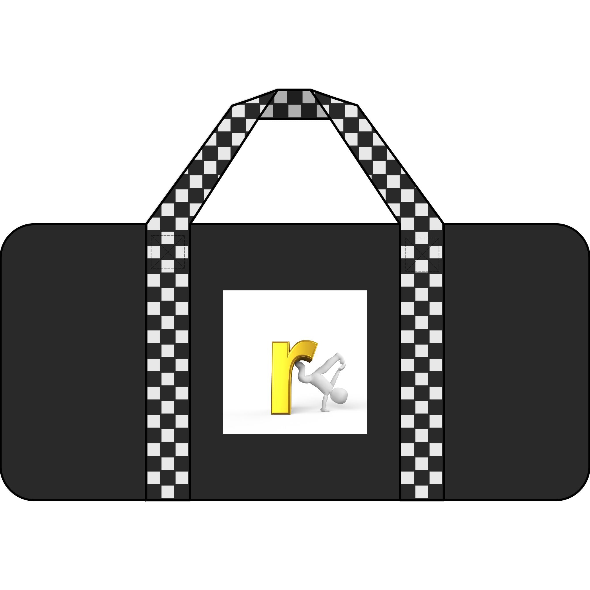 Yellow R Logo Duffel Bag | Checker or Camo Strap Travel Bag