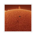 Space Shuttle Silhouette over Sun, Kiss-Cut Sticker