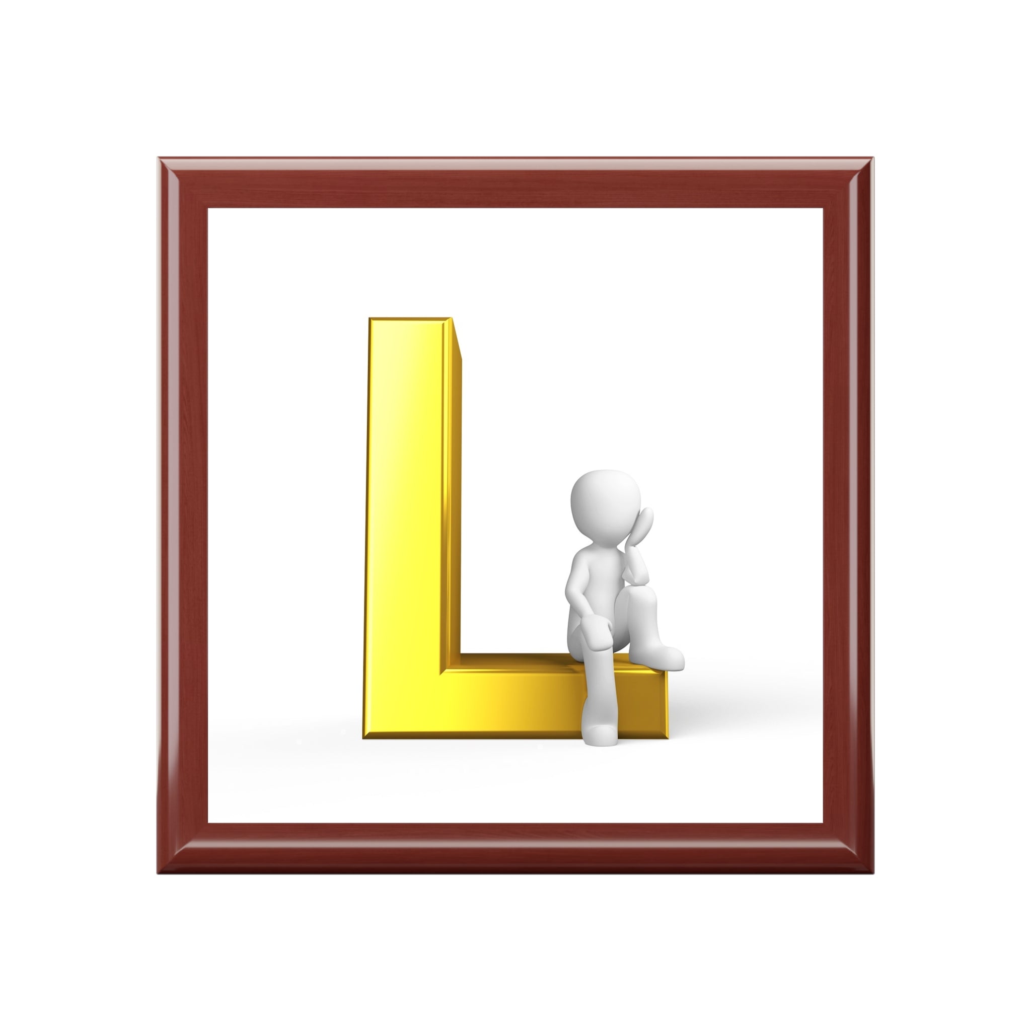 Boîte à bijoux monogramme lettre L dorée | Boîte à souvenirs initiale L