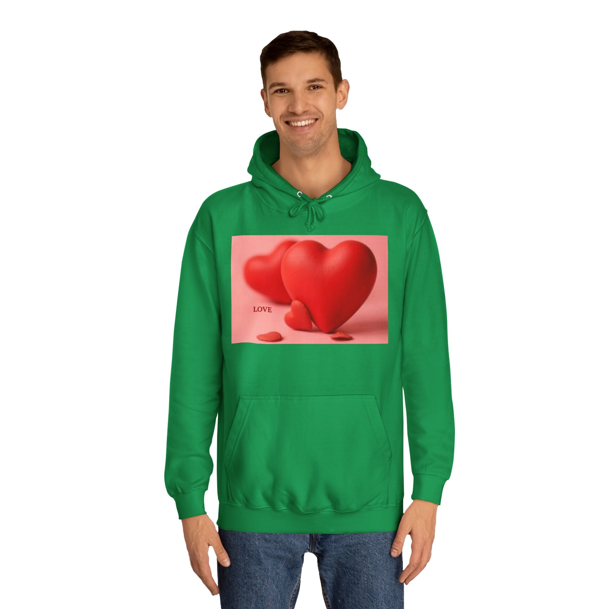 Cute 3D Heart Illustration Hoodie | Love Graphic Pullover