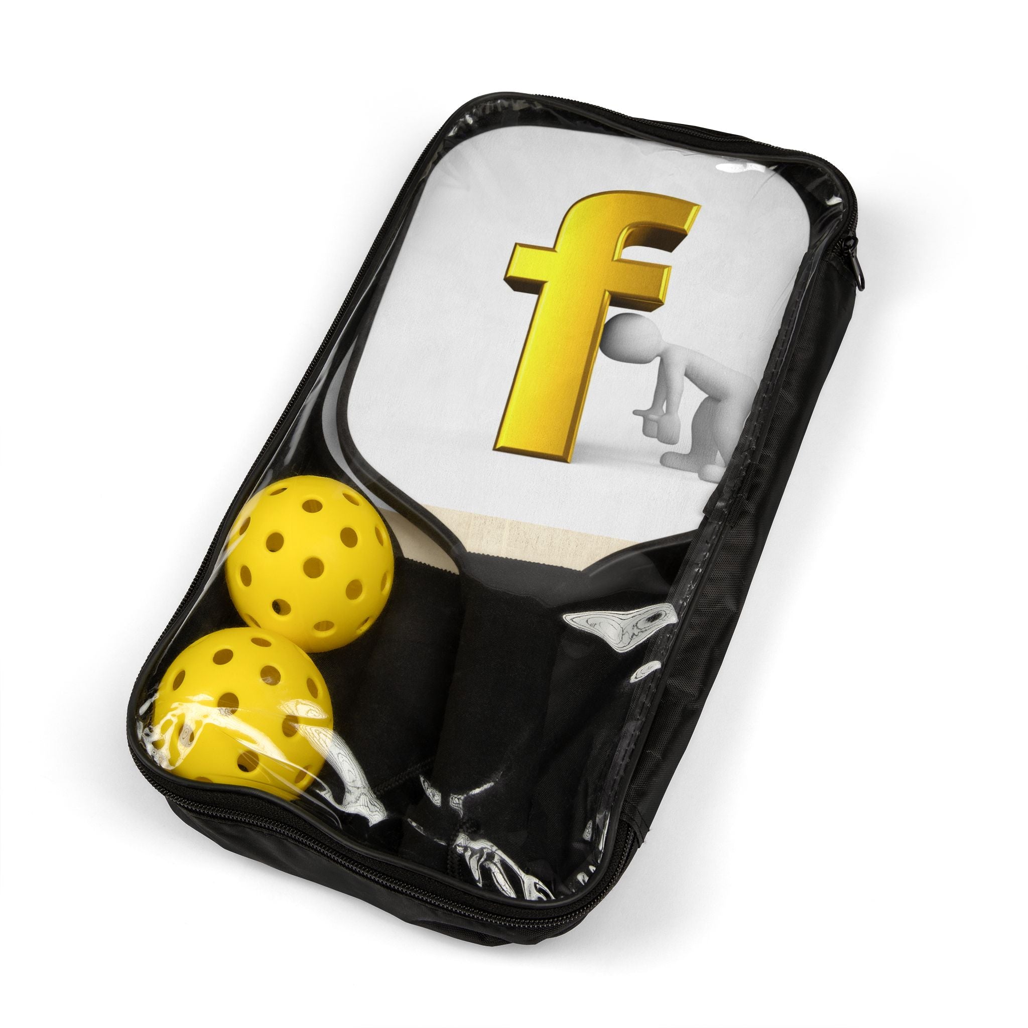 Gold Letter F Graphic Pickleball Paddle Set | Pickleball Kit