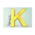 Gold Letter K design Glass Cutting Board | Monogram Initial K