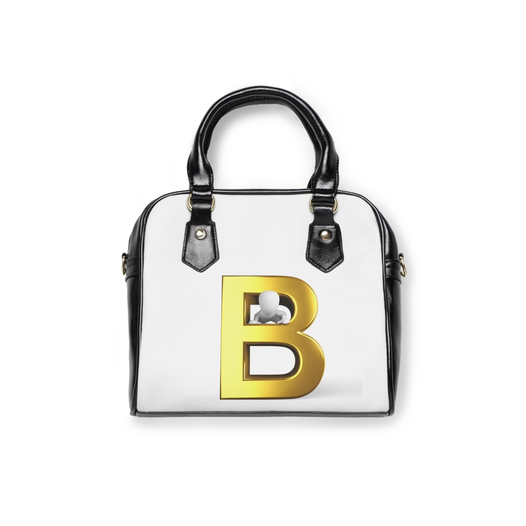 Gold Monogram B Shoulder Handbag | Initial Letter B Purse