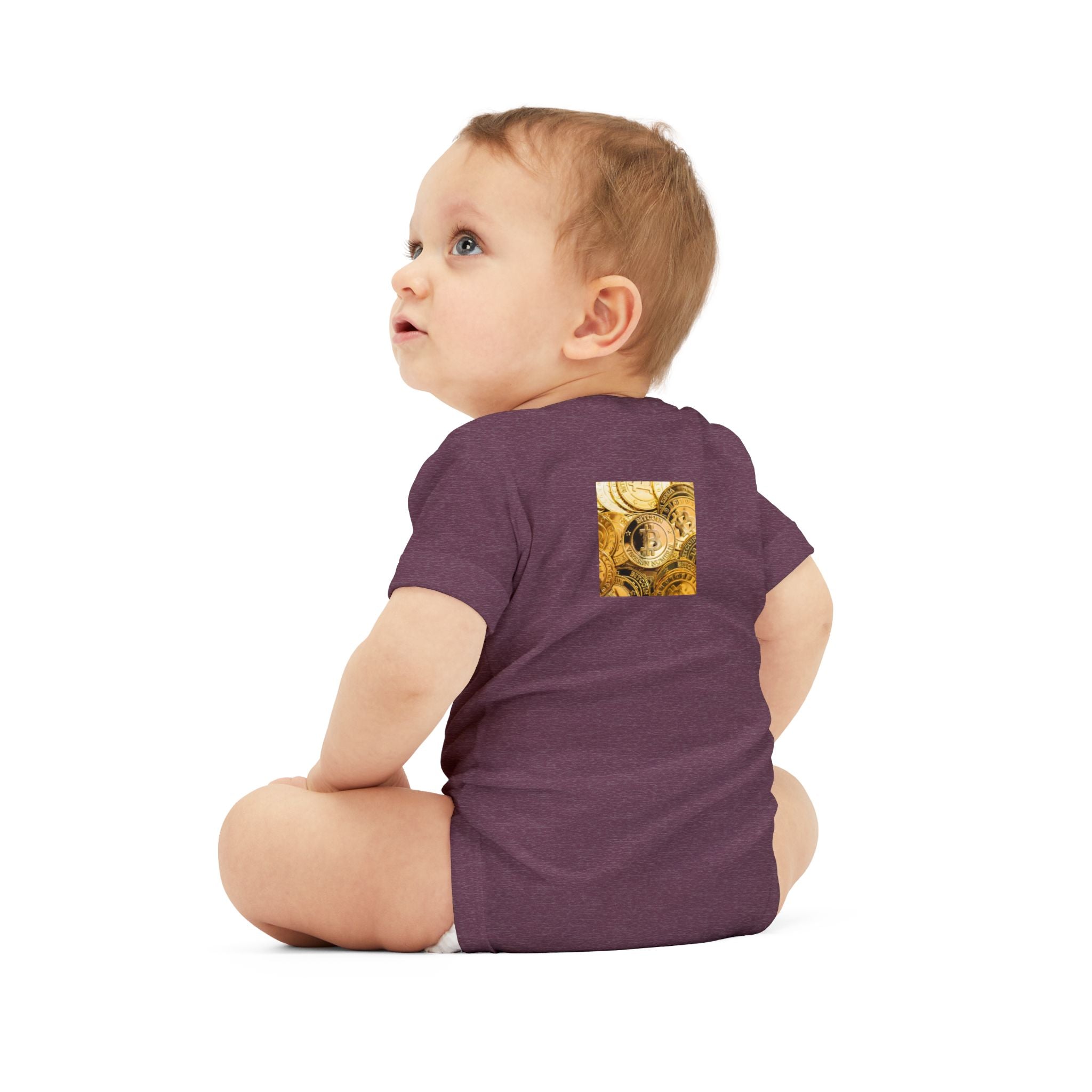 Bitcoin Cryptocurrency Infant One Piece | Floral Nursery Baby Bodysuit