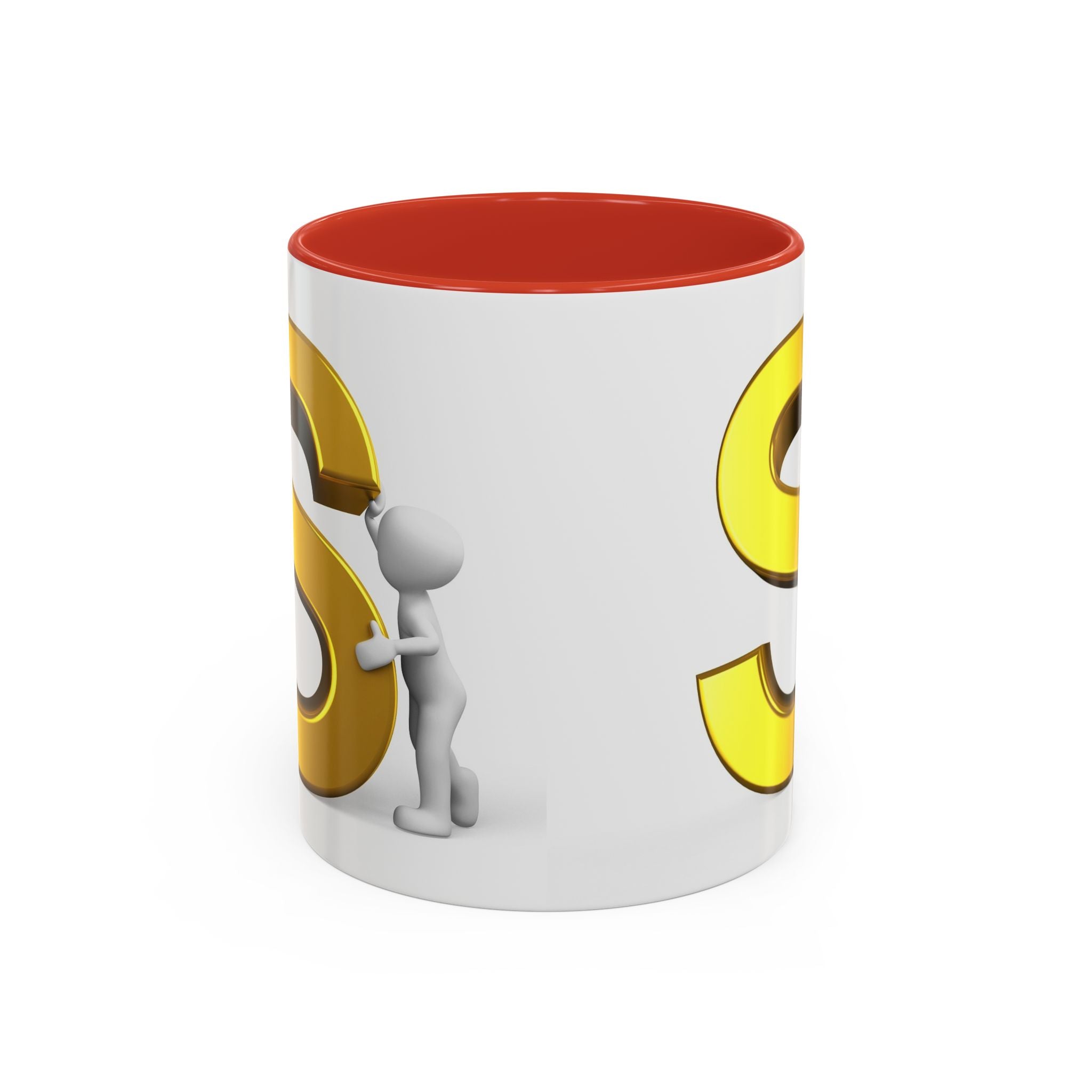 Mug en céramique avec lettre S dorée | Mug bicolore