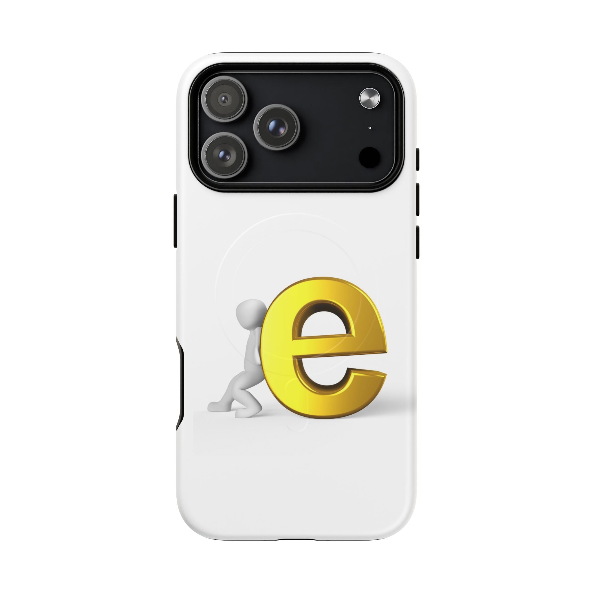 3D Gold Letter E Phone Case | Tough Magnetic Case