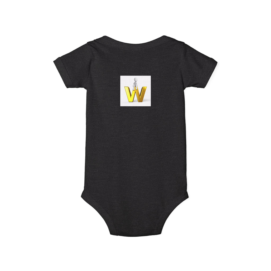 Gold Letter W Infant Onesie | Baby Monogram Initial