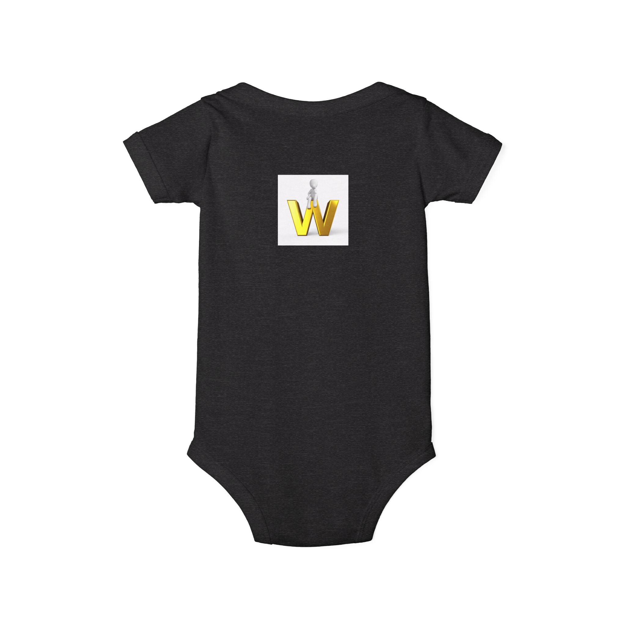 Gold Letter W Infant Onesie | Baby Monogram Initial