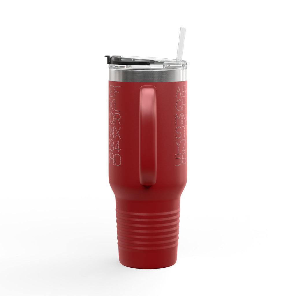 Alphabet Letters and Numbers Insulated Travel Mug | 40oz Tumbler