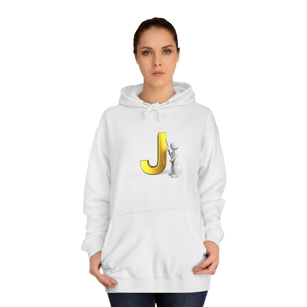 Golden Letter J Initial Hoodie | Monogram J Sweatshirt