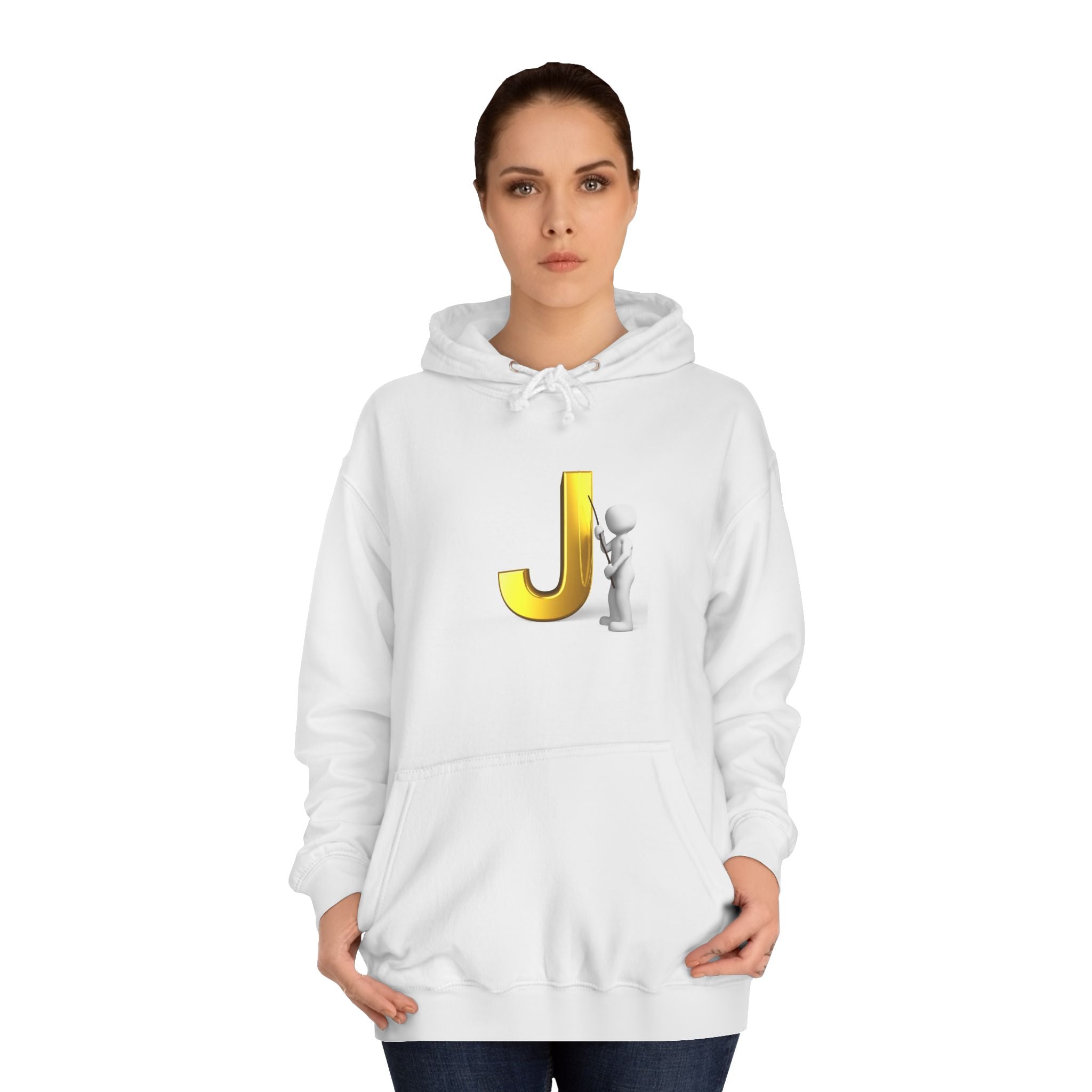 Golden Letter J Initial Hoodie | Monogram J Sweatshirt