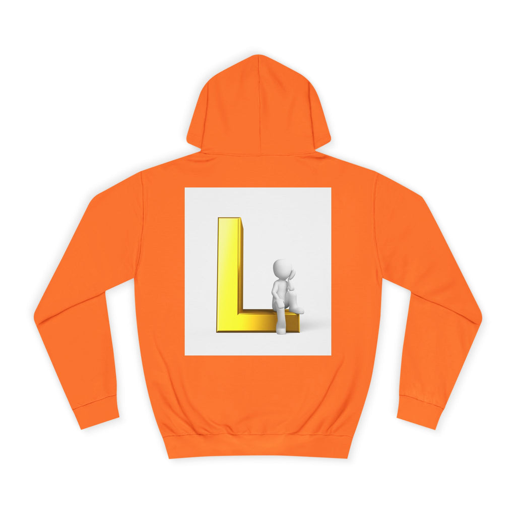 3D Letter L with Figure Hoodie | Initial L Sweatshirt