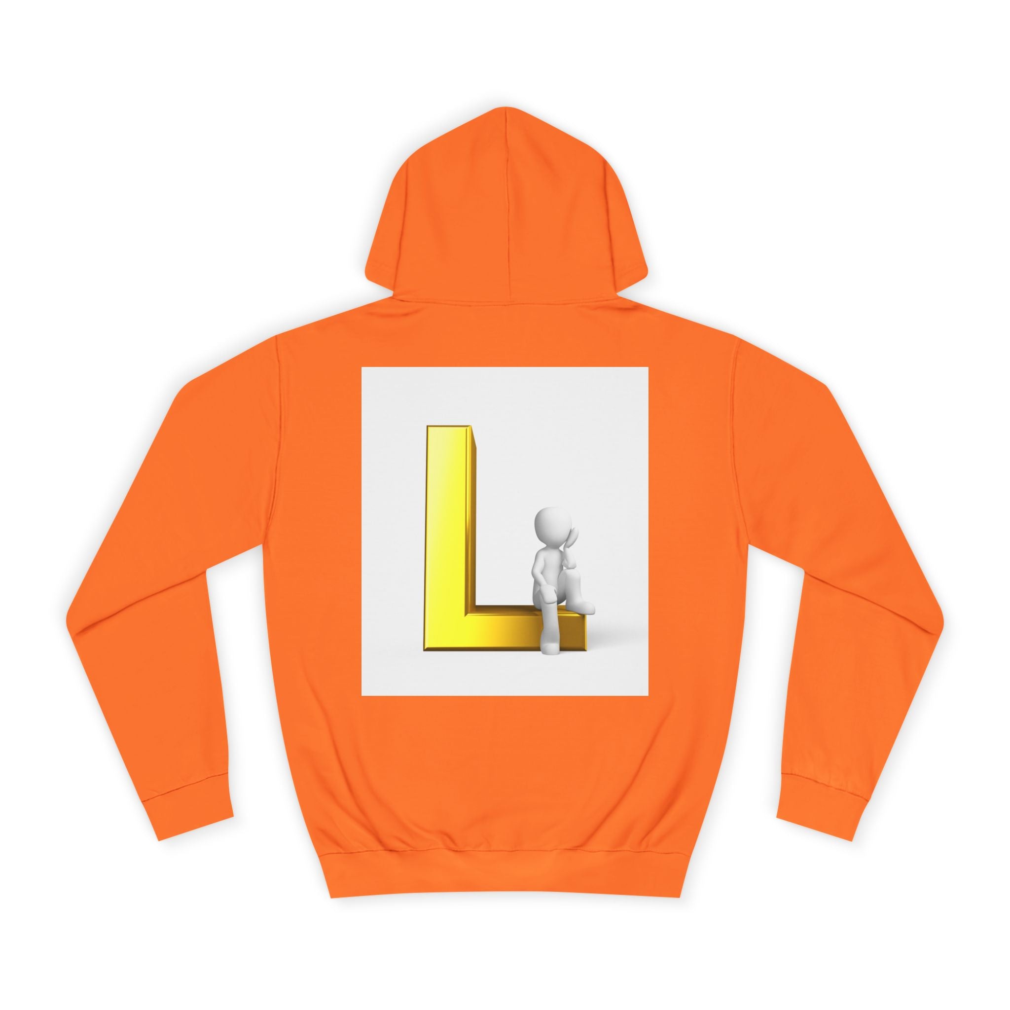 3D Letter L with Figure Hoodie | Initial L Sweatshirt