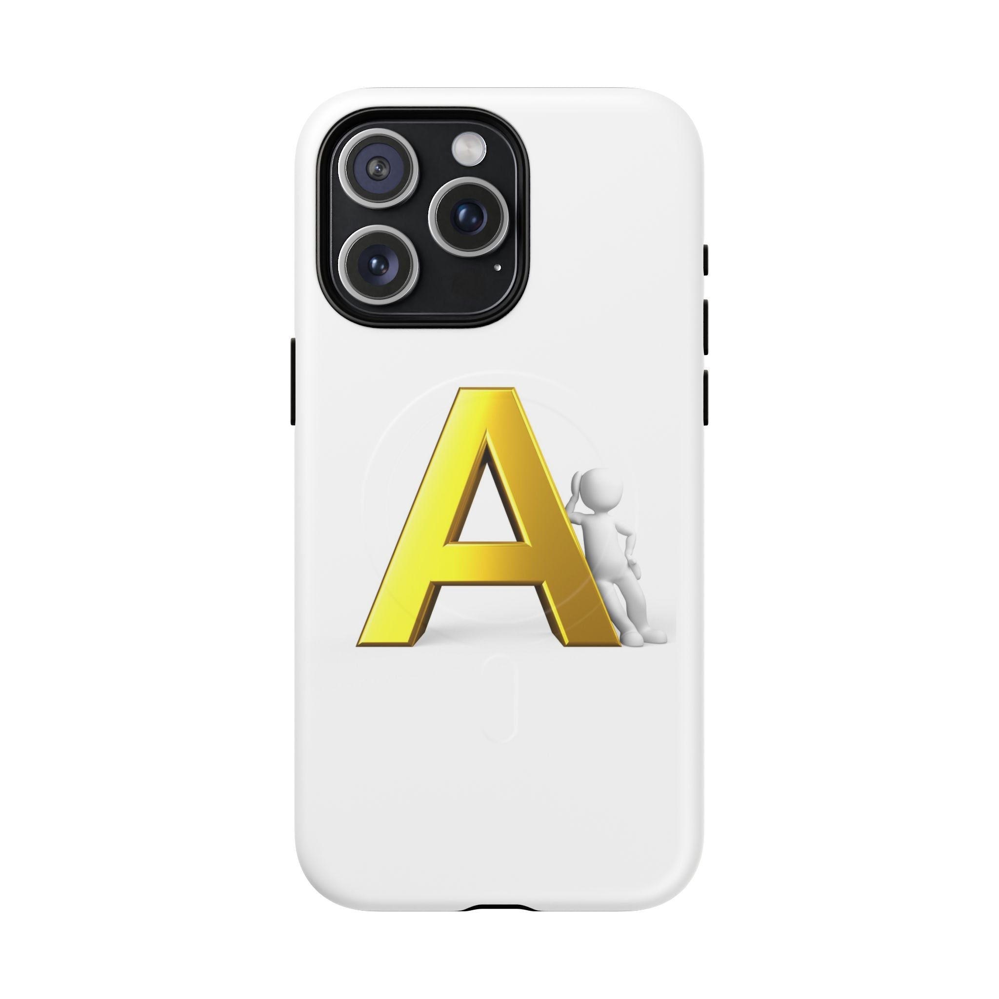 Coque de Téléphone Lettre A Dorée | Coque Magnétique Robuste, Monogramme Initial