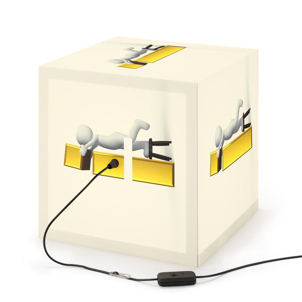 Stick Figure Building Letter i Light Cube Lamp | Minimal Typographic Nightlight