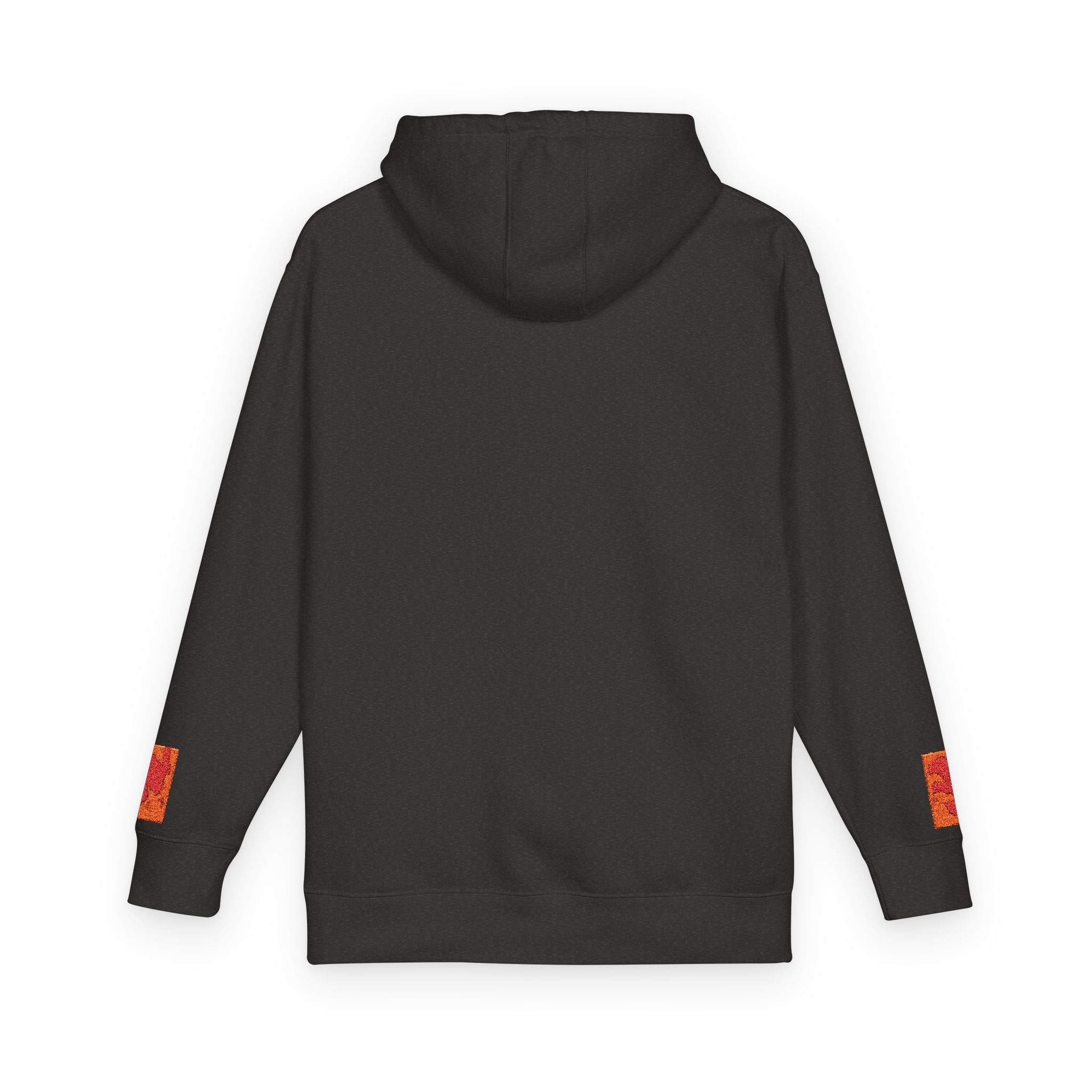 Orange Phoenix Pixel Art Hoodie | Square Chest & Sleeve Patch