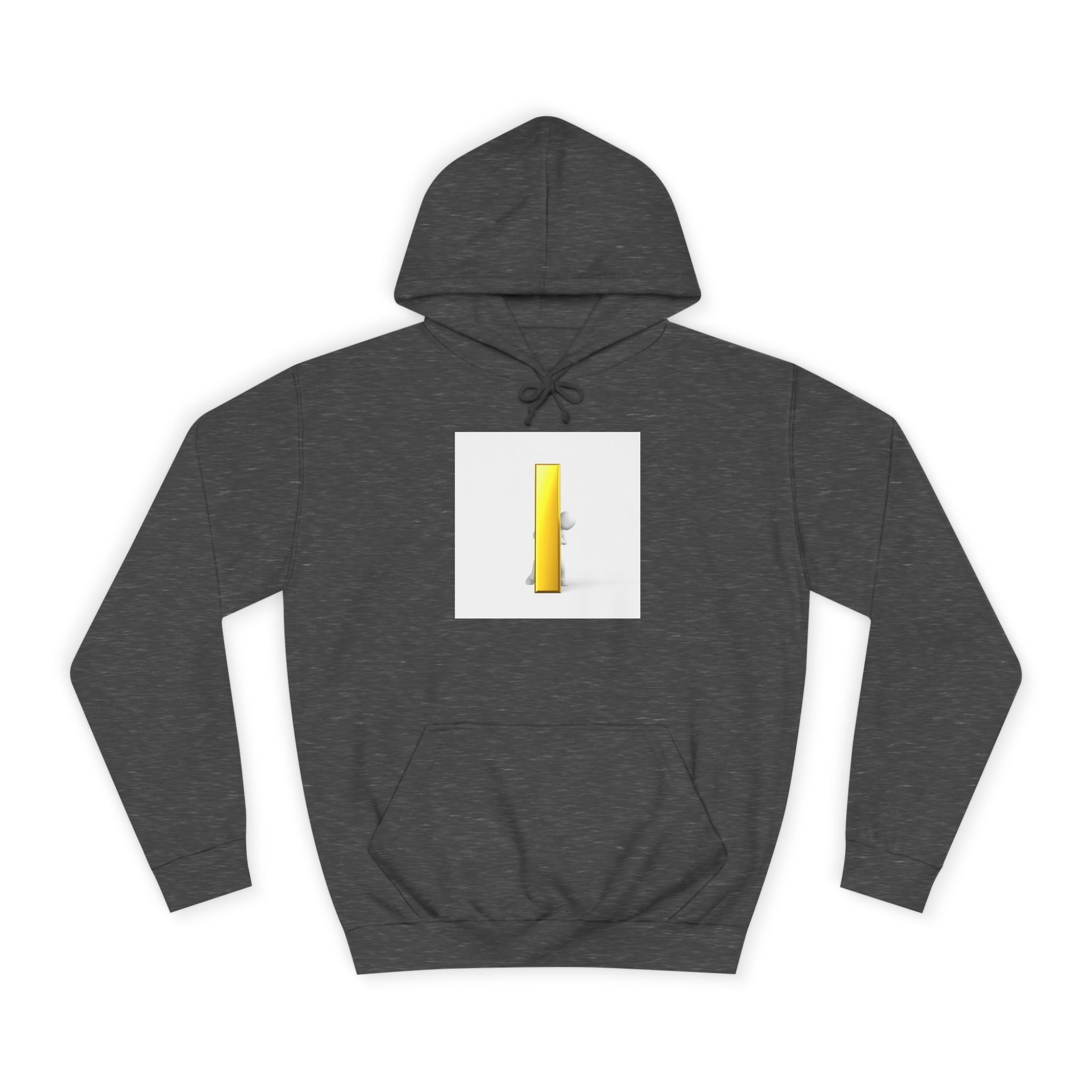 Gold Letter i Character Hoodie | Minimalist 3D Column Illustration