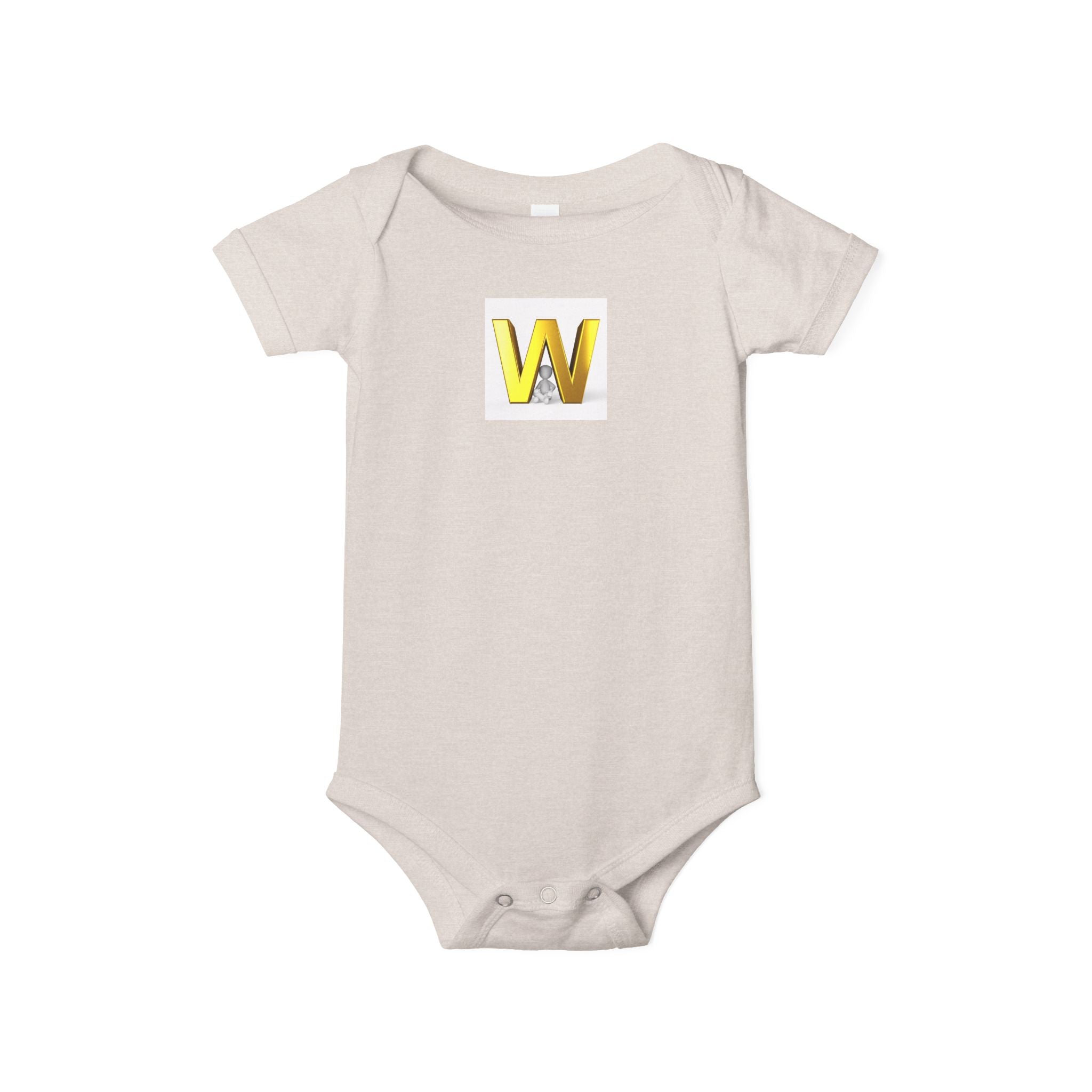 Body une pièce pour bébé avec monogramme lettre W dorée | Body pour bébé