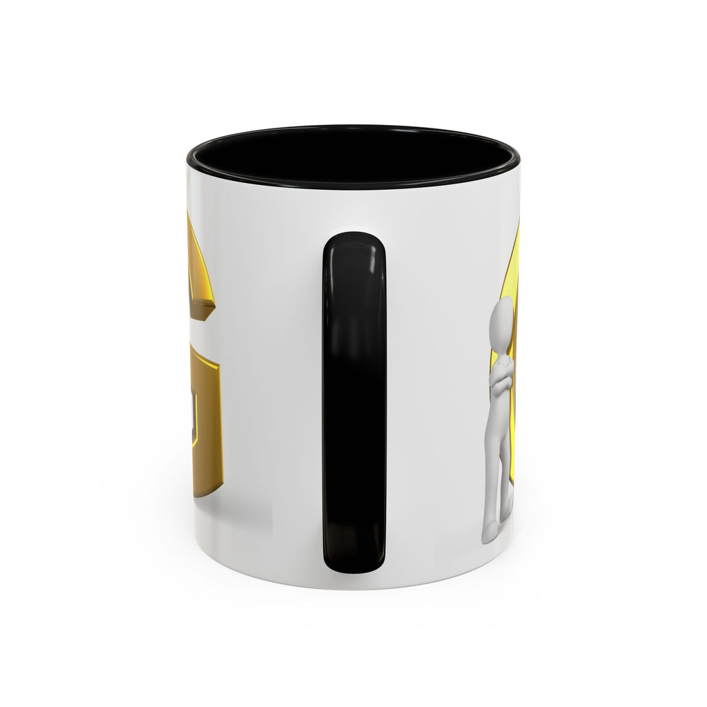 Gold Letter G with 3D Figure Coffee Mug | Initial Monogram Accent