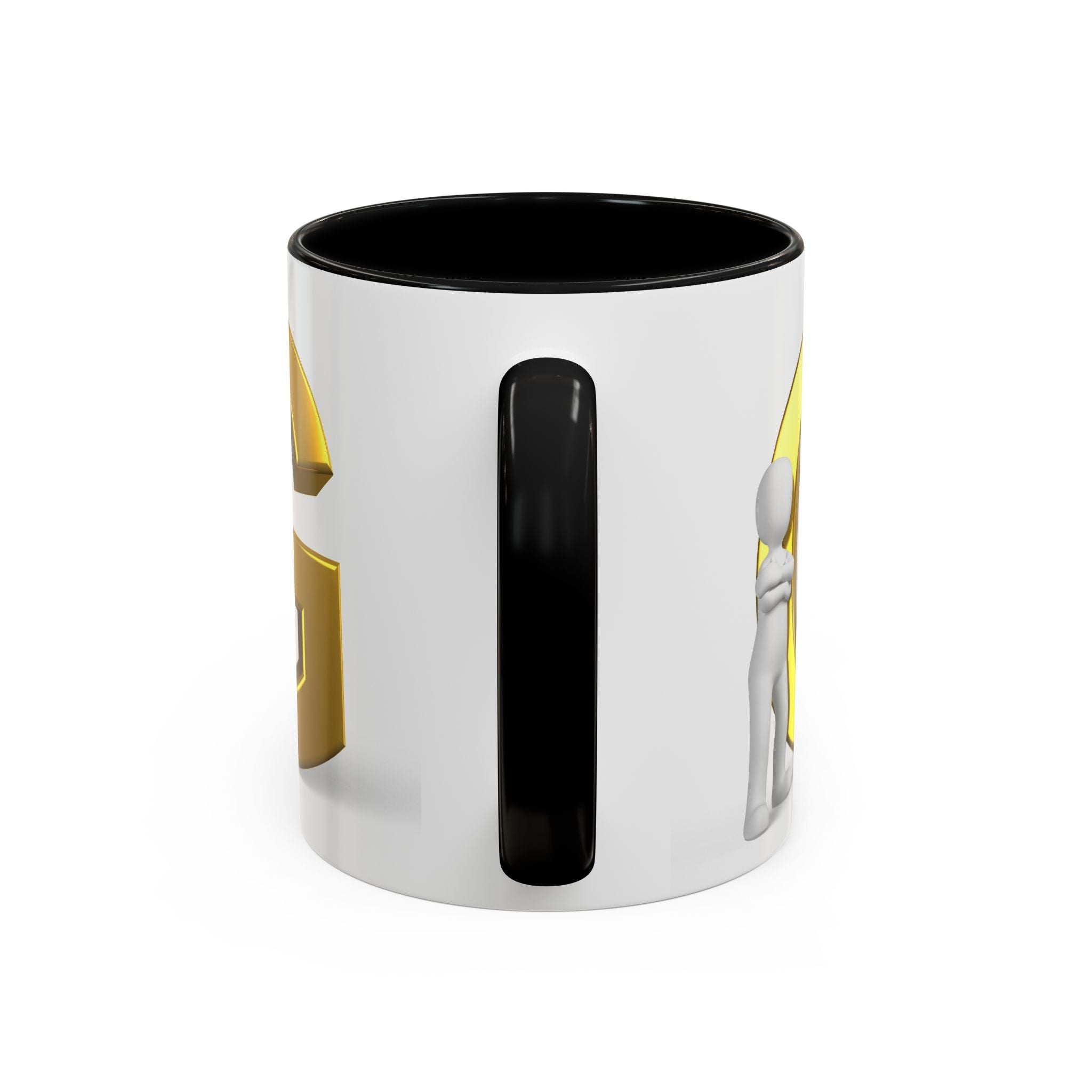 Gold Letter G with 3D Figure Coffee Mug | Initial Monogram Accent
