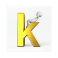 Gold Letter K Car Magnet