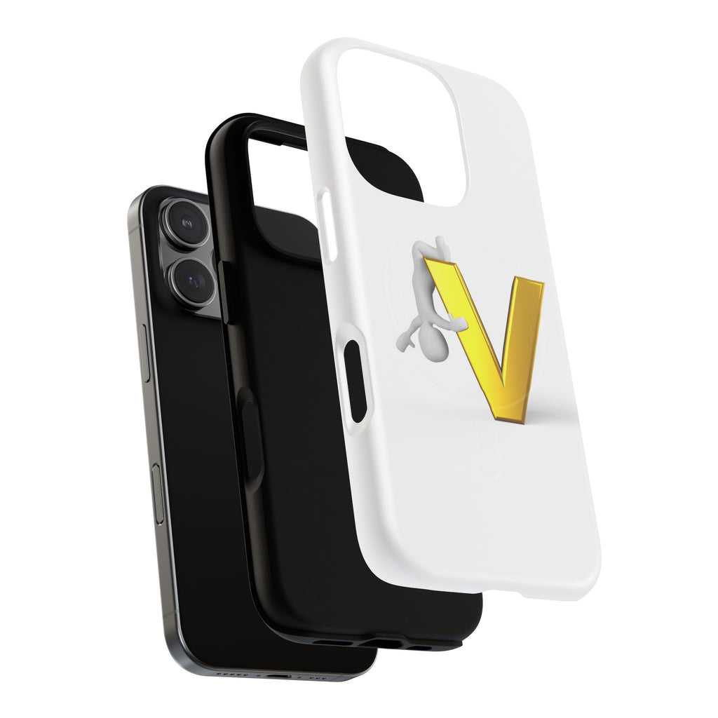 3D Yellow V Letter Phone Case Tough Magnetic Case | Monogram V iPhone Cover