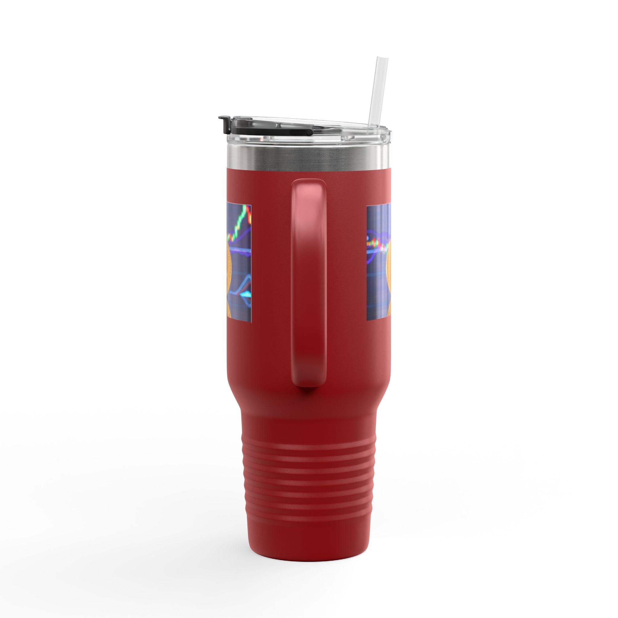 Litecoin Crypto Coin with Price Chart Tumbler | 40oz Insulated Travel Mug