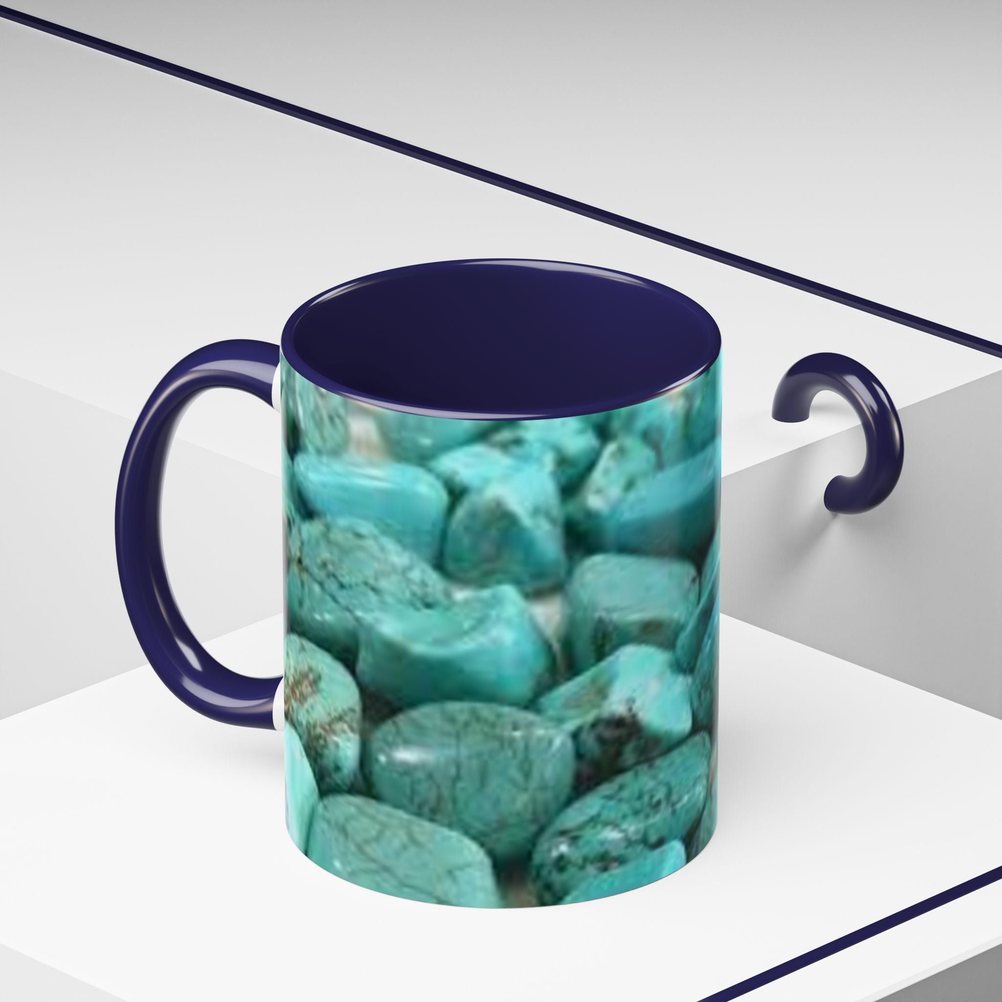 Turquoise Gemstones Accent Coffee Mug | 11oz 15oz