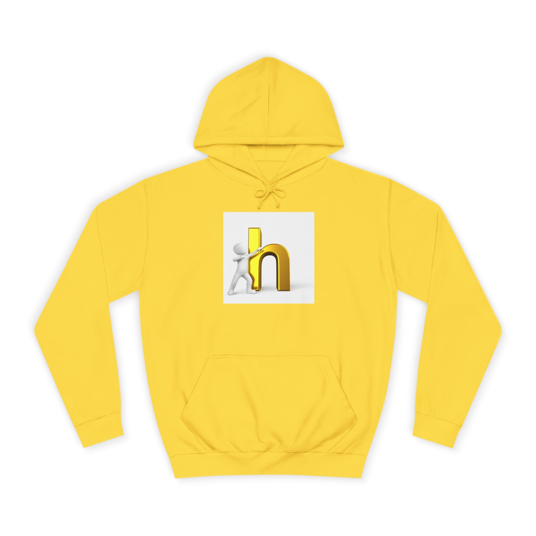 3D Gold Letter H Design Hoodie | Letterman Initial Hoodie